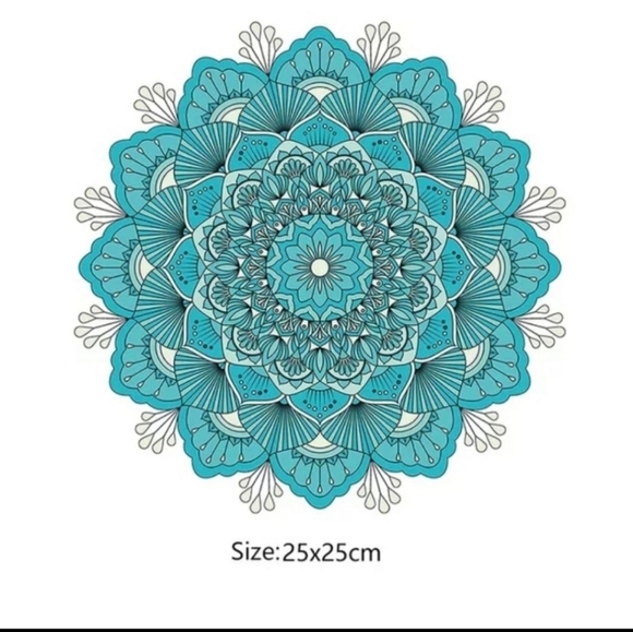 AQUA MANDALA HOODIES Fashionista. Cozy sweatshirt. Handmade - Picture 2 of 2